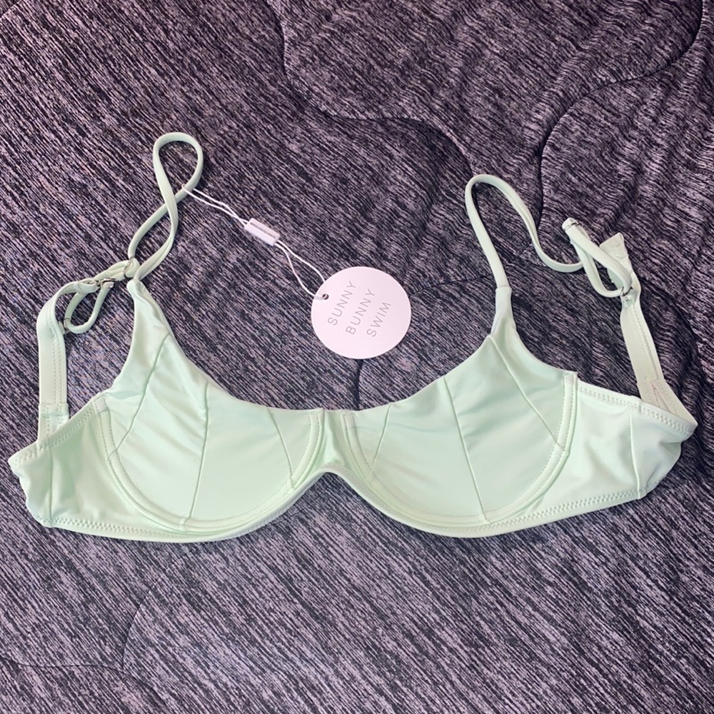 Sunny Bunny Swim Top in Mint Green